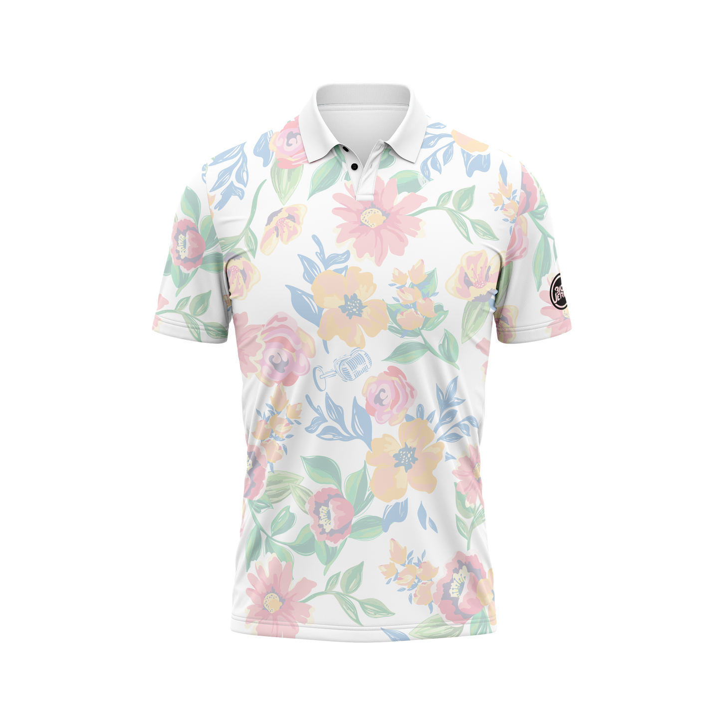 Diameter Apparel: Big Jerm Grandmas Curtains Disc Golf Polo White