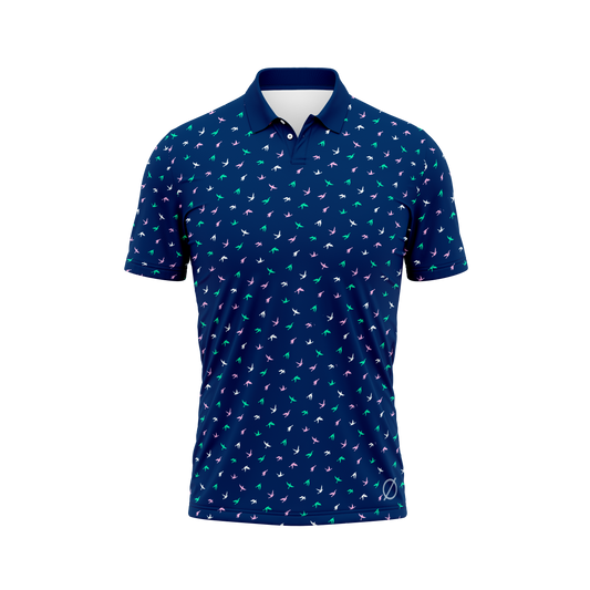 Diameter Apparel Men's Birds Disc Golf Polo Blue