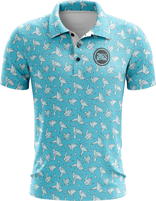 Diameter Apparel: Big Jerm Origami Disc Golf Polo Blue