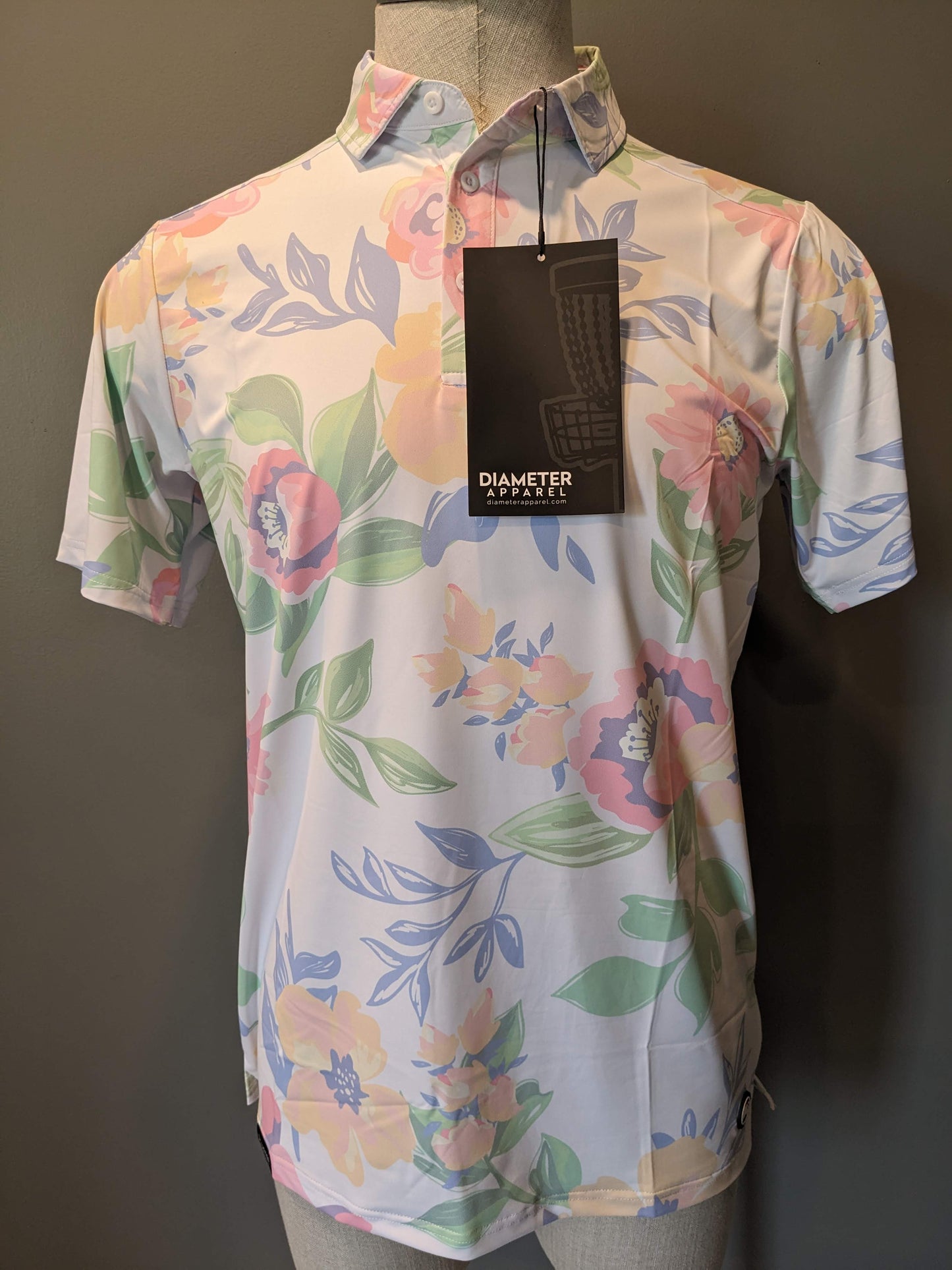 Diameter Apparel: Big Jerm Grandmas Curtains Disc Golf Polo White
