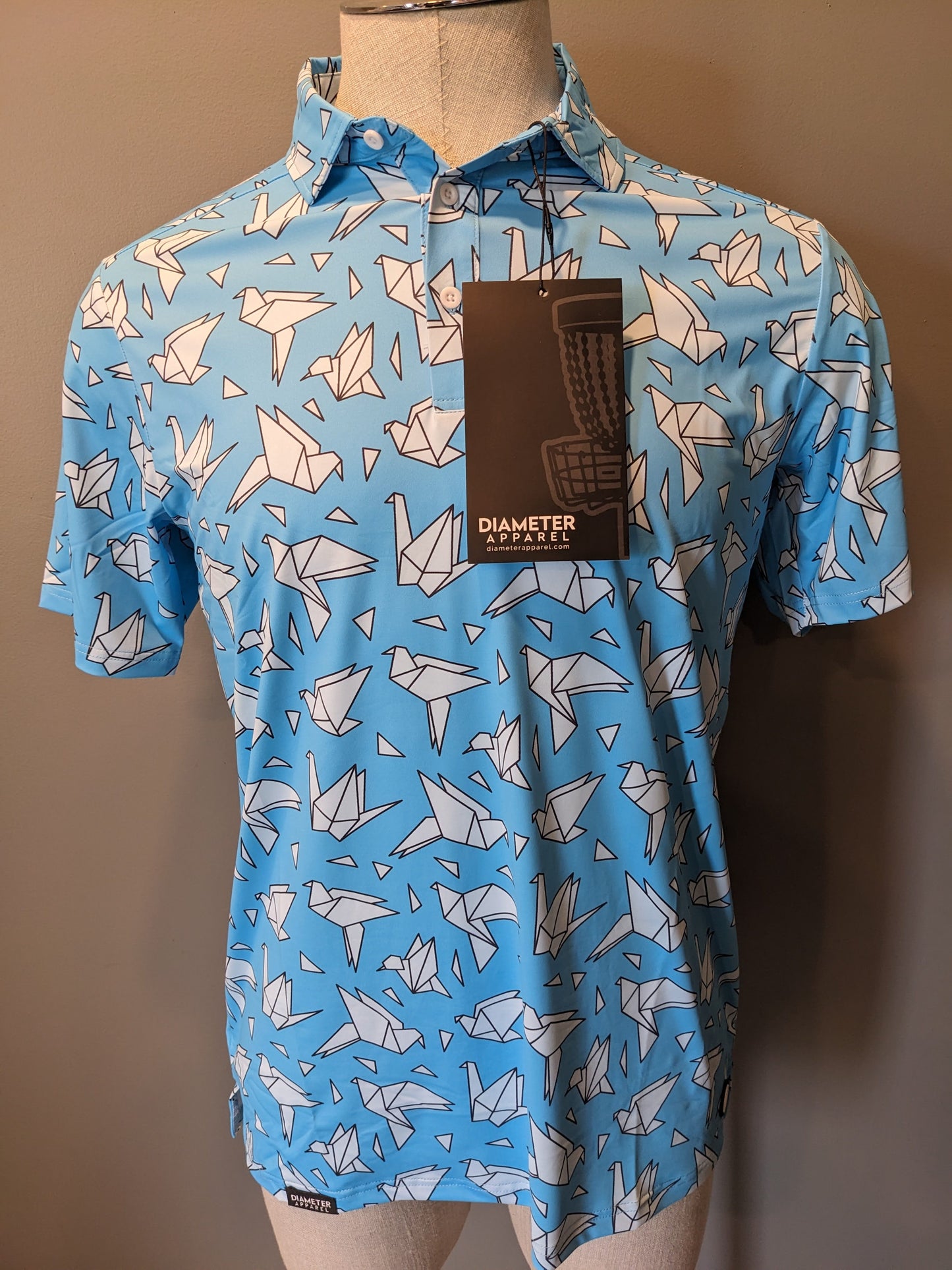Diameter Apparel: Big Jerm Origami Disc Golf Polo Blue