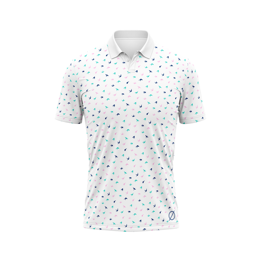 Diameter Apparel Men's Birds Disc Golf Polo White
