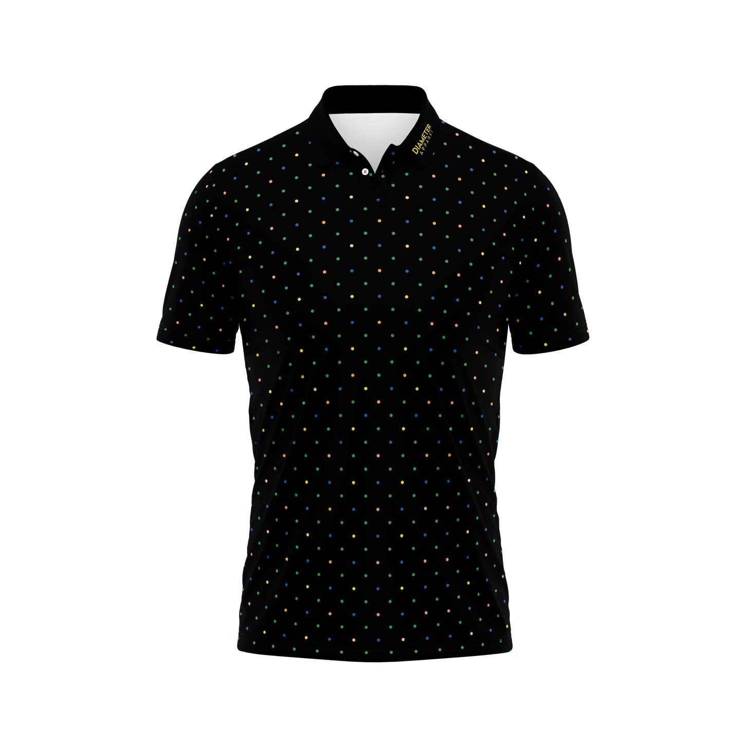Diameter Apparel Men's Dots Disc Golf Polo Black