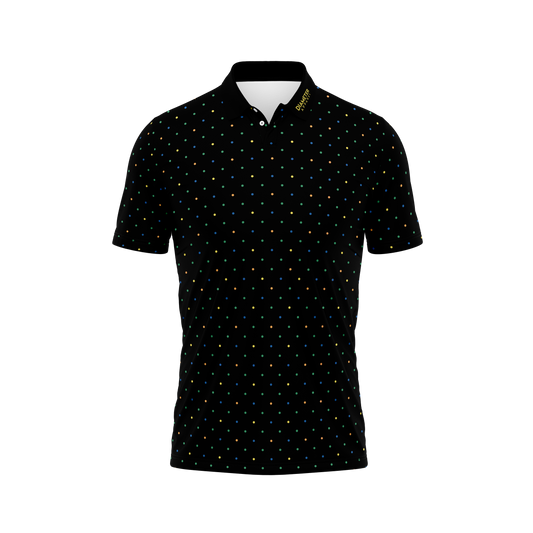 Diameter Apparel Men's Dots Disc Golf Polo Black